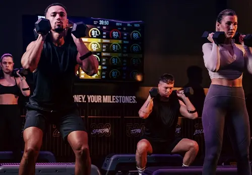 TRIB3 workout attendees focusing on the resistance zone